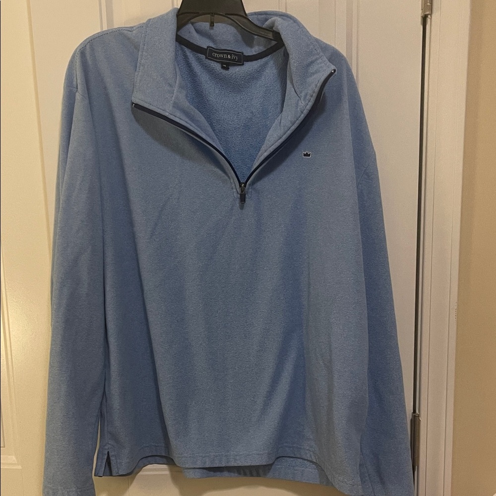 Crown & Ivy Men's Blue Zip-Up Sweater size xl